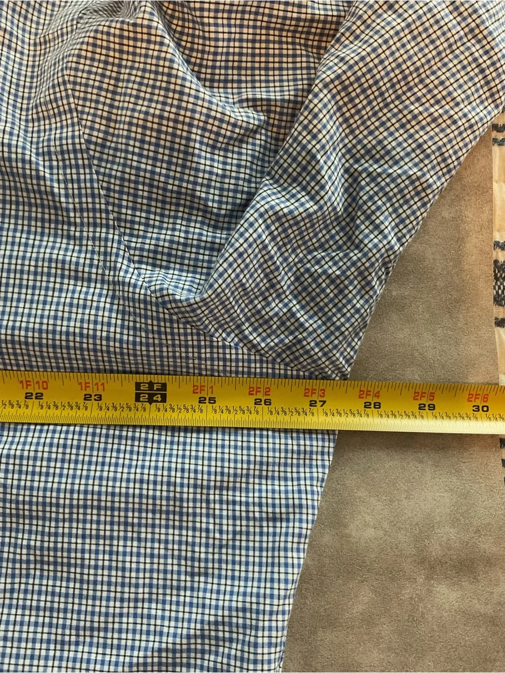 Ralph Lauren Classic Fit Blue Check Button Down Shirt 18 36/37 Cotton